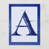 Blueprint Letter "A" Typography Banner Card Postkarte (Vorderseite)