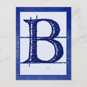 Blueprint Letter "B" Typography Banner Card Postkarte