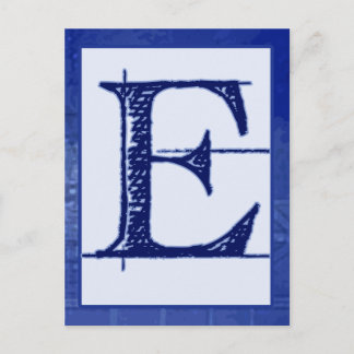 Blueprint Letter "E" Typografy Banner Card Postkarte
