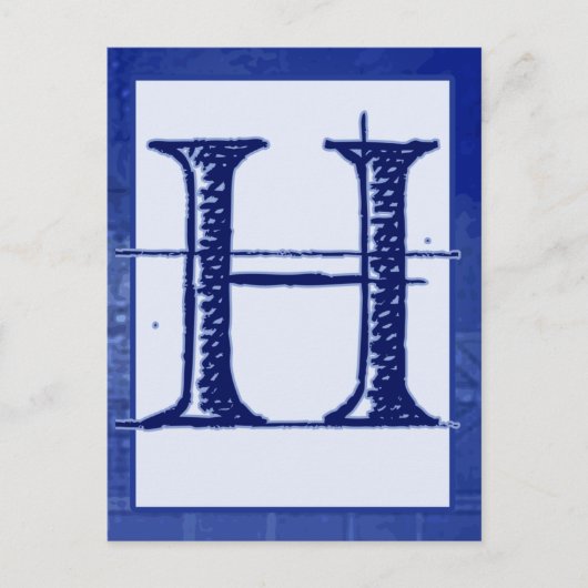 Blueprint Letter "H" Typografy Banner Card Postkarte (Vorderseite)