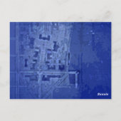 Blueprint Letter "L" Typography Banner Card Postkarte (Rückseite)