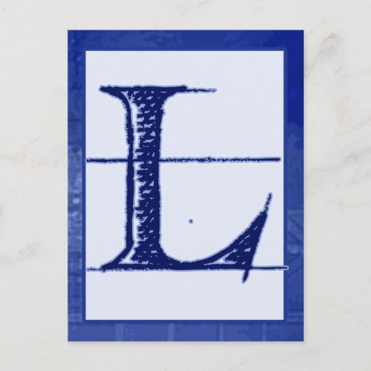Blueprint Letter "L" Typography Banner Card Postkarte (Vorderseite)