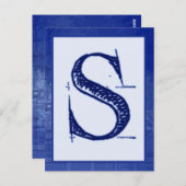 Blueprint Letter "S" Typografy Banner Card Postkarte (Vorne/Hinten)