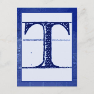 Blueprint Letter "T" Typografy Banner Card Postkarte