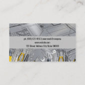 Blueprint | Metallischer Stahl | Hardware-Tools Visitenkarte (Rückseite)