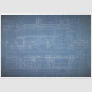 Blueprint-Möbelbeschriftung Seidenpapier