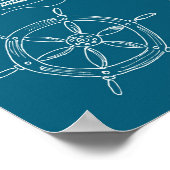 Blueprint Nautical Graphic Pattern Poster (Ecke)