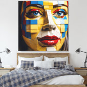 "Blueprint of Humanity" - ein kubistisches Portrai Leinwanddruck (Insitu (Schlafzimmer))