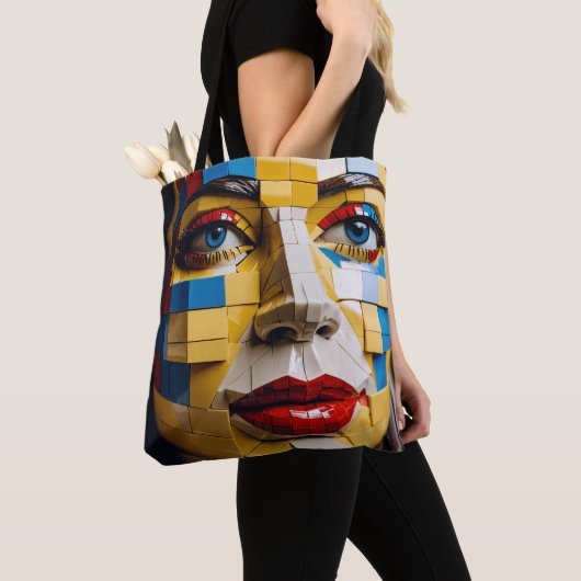 "Blueprint of Humanity" - ein kubistisches Portrai Tasche (Von Nahem)