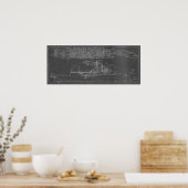 Blueprint of USS Rodney M. Davis FFG-60 Poster (Küche)