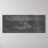 Blueprint of USS Rodney M. Davis FFG-60 Poster (Vorne)