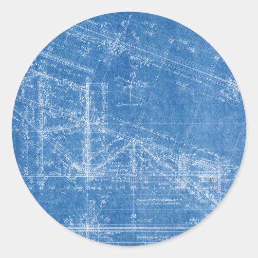 Blueprint Runder Aufkleber (Vorderseite)