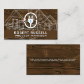 Blueprint | Stromstecker für Holzkörner Visitenkarte (Vorne/Hinten)