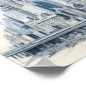 Blueprint Style Design of a City Poster (Ecke)