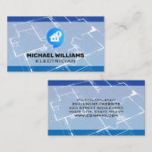 Blueprint | Symbol und Zuhause-Logo für Strom Visitenkarte (Vorne/Hinten)