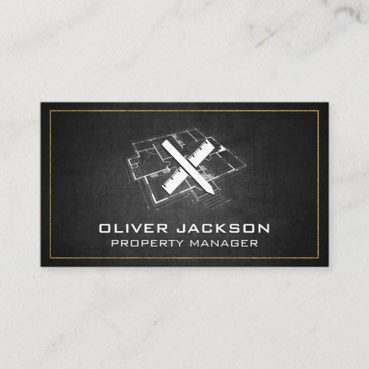 Blueprint Top View | Architekturwerkzeuge Visitenkarte (Vorderseite)