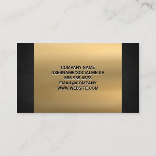Blueprint Top View Gold Schwarze Textur Visitenkarte (Rückseite)