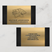 Blueprint Top View Gold Schwarze Textur Visitenkarte (Vorne/Hinten)