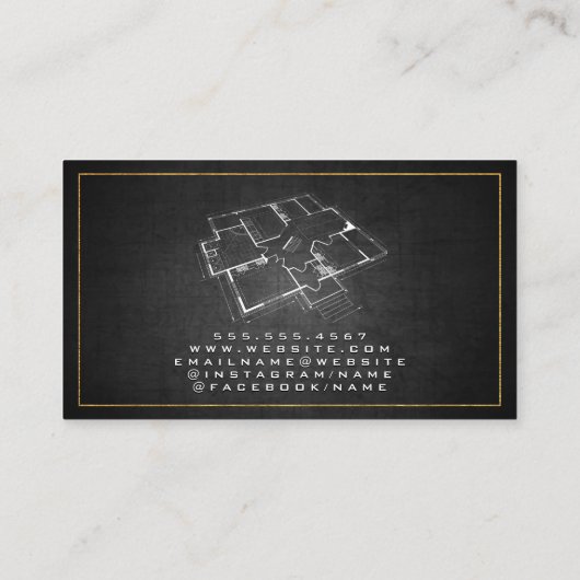 Blueprint Top View Visitenkarte (Rückseite)