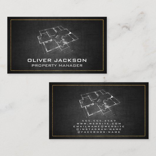 Blueprint Top View Visitenkarte (Vorne/Hinten)