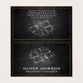 Blueprint Top View Visitenkarten (Außenseite Aufgefaltet)