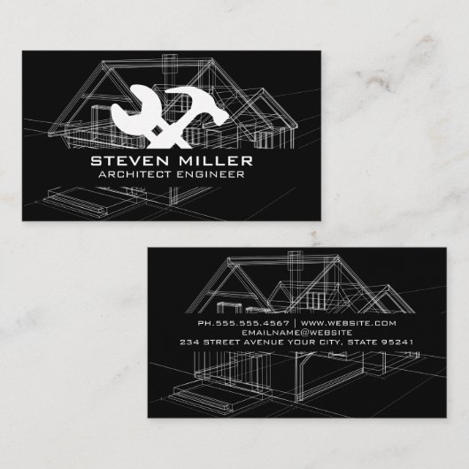 Blueprints | Architekt | Buildtools Visitenkarte (Vorne/Hinten)
