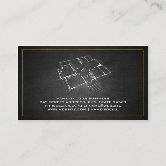 Blueprints | Architekt Gebäude Visitenkarte (Rückseite)