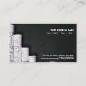 Blueprints auf schwarzem Tisch Visitenkarte (Rückseite)