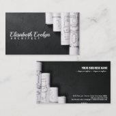 Blueprints auf schwarzem Tisch Visitenkarte (Vorne/Hinten)