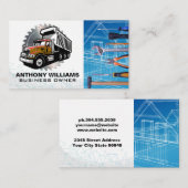 Blueprints | Construction Truck | Saw | Hand Tools Visitenkarte (Vorne/Hinten)