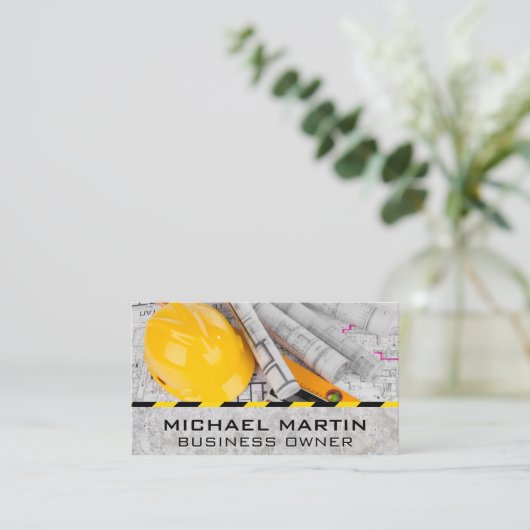 Blueprints | Hardhat | Konstruktion Visitenkarte (Stehend Vorderseite)