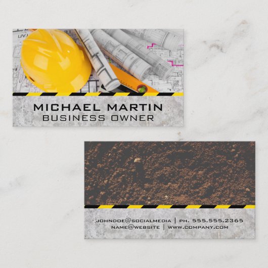 Blueprints | Hardhat | Konstruktion Visitenkarte (Vorne/Hinten)
