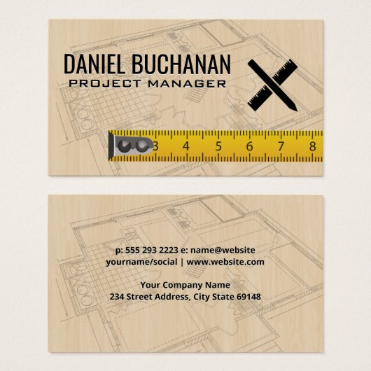 Blueprints | Holz | Tape Measure (Vorne & Hinten)