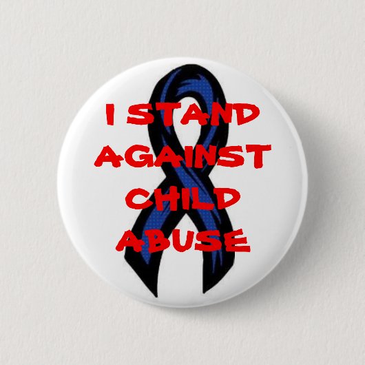 blueribbon, ICH STAND GEGEN KINDERMISSBRAUCH Button (Vorderseite)