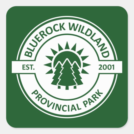 Bluerock Wildland Provincial Park Quadratischer Aufkleber (Vorderseite)