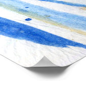 Blues 001 Abstraktes Aquarellpapier Poster (Ecke)