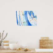 Blues 001 Abstraktes Aquarellpapier Poster (Küche)