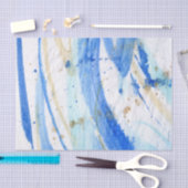 Blues 001 Abstraktes gestrichenes Wasserfarbenpapi Seidenpapier (Handwerk)