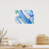 Blues 003 Abstraktes Aquarellpapier Poster (Küche)