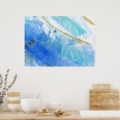 Blues 005 Abstraktes Aquarellpapier Poster (Küche)