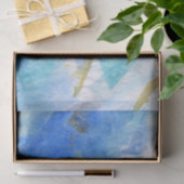 Blues 005 Abstraktes gestrichenes Tissue Seidenpapier (Geschenk)
