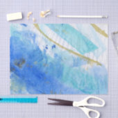 Blues 005 Abstraktes gestrichenes Tissue Seidenpapier (Handwerk)