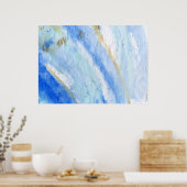 Blues 007 Abstraktes Aquarellpapier Poster (Küche)