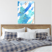 Blues 008 Abstrakte Aquarell Textur Leinwand (Insitu (Schlafzimmer))