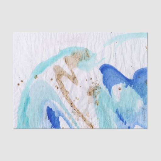 Blues 009 Abstraktes gestrichenes Tissue Seidenpapier (Vorderseite)