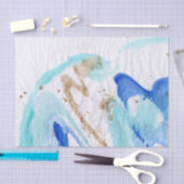 Blues 009 Abstraktes gestrichenes Tissue Seidenpapier (Handwerk)