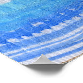 Blues 016 Abstraktes Aquarellpapier Poster (Ecke)