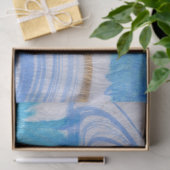 Blues 016 Abstraktes gestrichenes Tissue Seidenpapier (Geschenk)