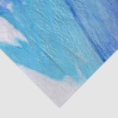 Blues 016 Abstraktes gestrichenes Tissue Seidenpapier (Detail)