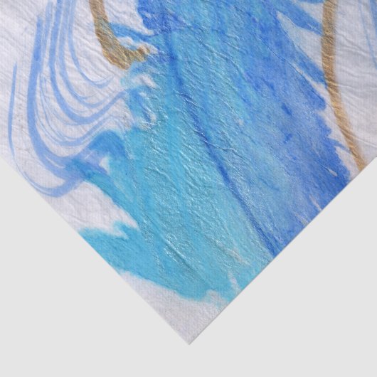 Blues 016 Abstraktes gestrichenes Tissue Seidenpapier (Ausschnitt)